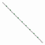 14k White Gold Diamond and Emerald Bracelet-WBC-BM4476-EM-001-WA