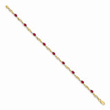 14k Diamond and Composite Oval Ruby Bracelet-WBC-BM4476-RU-001-YA