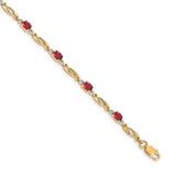 14k Diamond and Composite Oval Ruby Bracelet-WBC-BM4476-RU-001-YA