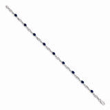 14k White Gold Diamond and Sapphire Bracelet-WBC-BM4476-SA-001-WA