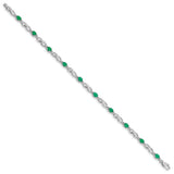 10k White Gold Diamond and Emerald Bracelet-WBC-BM4477-EM-001-1WA