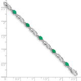 10k White Gold Diamond and Emerald Bracelet-WBC-BM4477-EM-001-1WA