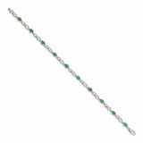 14k White Gold Diamond and Emerald Bracelet-WBC-BM4477-EM-001-WA