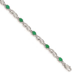 14k White Gold Diamond and Emerald Bracelet-WBC-BM4477-EM-001-WA