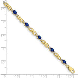 10k Diamond and Oval Sapphire Bracelet-WBC-BM4477-SA-001-1YA