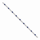 14k White Gold Diamond and Sapphire Bracelet-WBC-BM4478-SA-001-WA