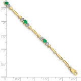 10k Diamond and Emerald Bracelet-WBC-BM4479-EM-001-1YA