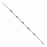 14k White Gold Diamond and Emerald Bracelet-WBC-BM4479-EM-001-WA