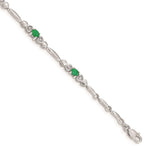 14k White Gold Diamond and Emerald Bracelet-WBC-BM4479-EM-001-WA