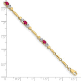 10k Diamond and Composite Ruby Bracelet-WBC-BM4479-RU-001-1YA