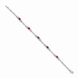 14k White Gold Diamond and Composite Ruby Bracelet-WBC-BM4479-RU-001-WA