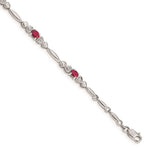 14k White Gold Diamond and Composite Ruby Bracelet-WBC-BM4479-RU-001-WA