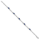 10k White Gold Diamond and Sapphire Bracelet-WBC-BM4479-SA-001-1WA