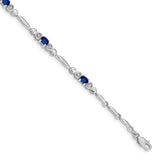 10k White Gold Diamond and Sapphire Bracelet-WBC-BM4479-SA-001-1WA