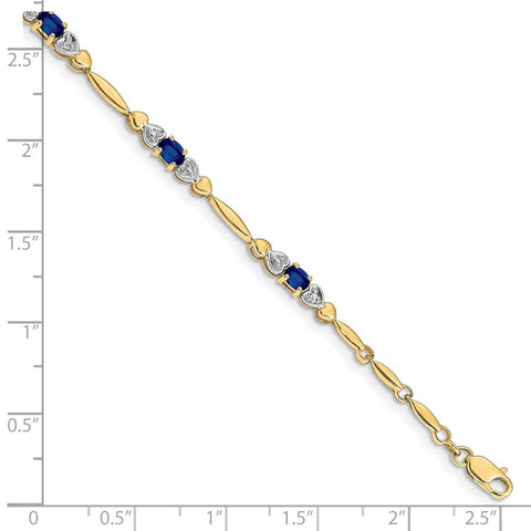 10k Diamond and Sapphire Bracelet-WBC-BM4479-SA-001-1YA