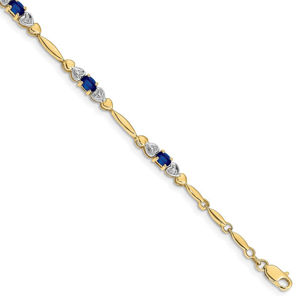 10k Diamond and Sapphire Bracelet-WBC-BM4479-SA-001-1YA