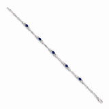 14k White Gold Diamond and Sapphire Bracelet-WBC-BM4479-SA-001-WA