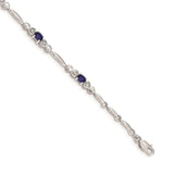 14k White Gold Diamond and Sapphire Bracelet-WBC-BM4479-SA-001-WA