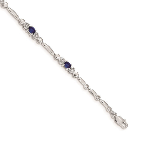 14k White Gold Diamond and Sapphire Bracelet-WBC-BM4479-SA-001-WA