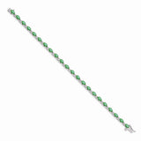 14k White Gold Diamond and Emerald Bracelet-WBC-BM4481-EM-010-WA