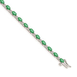 14k White Gold Diamond and Emerald Bracelet-WBC-BM4481-EM-010-WA