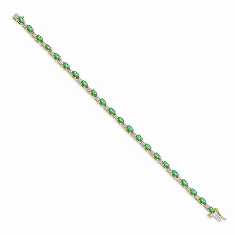 14k Diamond and Emerald Bracelet-WBC-BM4481-EM-010-YA