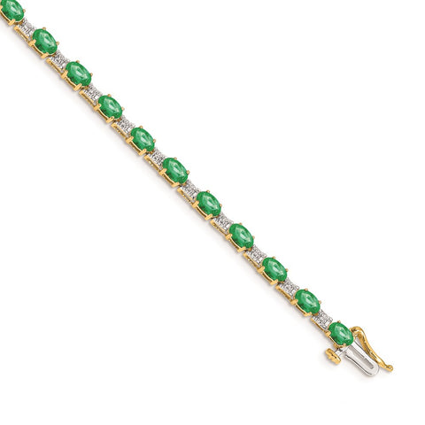 14k Diamond and Emerald Bracelet-WBC-BM4481-EM-010-YA