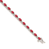 14k White Gold Diamond and Ruby Bracelet-WBC-BM4481-RU-010-WA