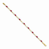 14k Completed Open-Link Diamond/Ruby Bracelet-WBC-BM4482-RU-001-YA