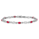 14k White Gold Diamond and Ruby Bracelet-WBC-BM4483-RU-001-WA