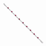 14k White Gold Diamond and Composite Ruby Bracelet-WBC-BM4484-RU-001-WA