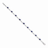 14k White Gold Diamond and Sapphire Bracelet-WBC-BM4484-SA-001-WA