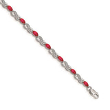 14k White Gold Diamond and Ruby Infinity Bracelet-WBC-BM4485-RU-015-WA