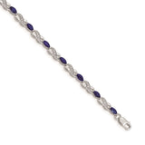 14k White Gold Diamond and Sapphire Infinity Bracelet-WBC-BM4485-SA-015-WA