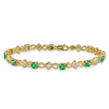 14k Diamond and Emerald Bracelet-WBC-BM4486-EM-010-YA