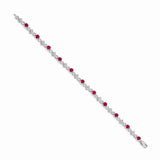 14k White Gold Diamond and Ruby Bracelet-WBC-BM4486-RU-010-WA