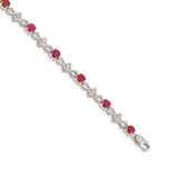 14k White Gold Diamond and Ruby Bracelet-WBC-BM4486-RU-010-WA