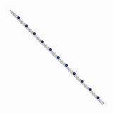 14k White Gold Diamond and Sapphire Bracelet-WBC-BM4486-SA-010-WA