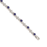 14k White Gold Diamond and Sapphire Bracelet-WBC-BM4486-SA-010-WA