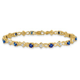 14k Diamond and Sapphire Bracelet-WBC-BM4486-SA-010-YA