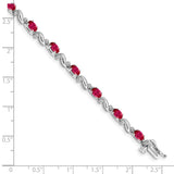 10k White Gold Diamond and Ruby Bracelet-WBC-BM4487-RU-010-1WA