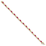 10k Diamond and Ruby Bracelet-WBC-BM4487-RU-010-1YA