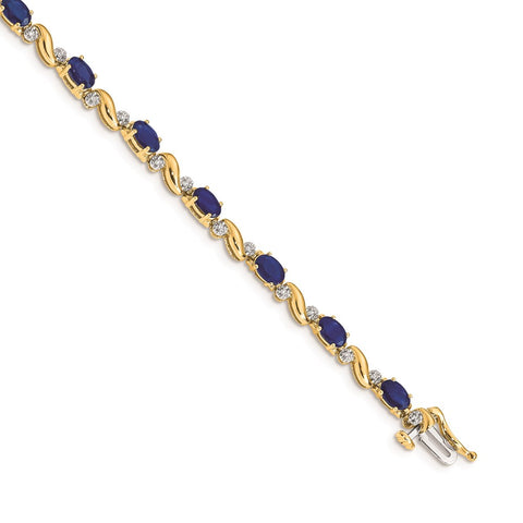 14k Diamond and Sapphire Bracelet-WBC-BM4487-SA-010-YA