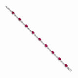 14k White Gold Diamond and Ruby Bracelet-WBC-BM4488-RU-025-WA