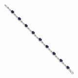 14k White Gold Diamond and Sapphire Bracelet-WBC-BM4488-SA-025-WA