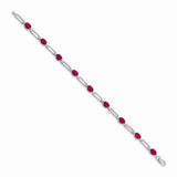 14k White Gold Diamond and Ruby Bracelet-WBC-BM4489-RU-005-WA