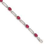 14k White Gold Diamond and Ruby Bracelet-WBC-BM4489-RU-005-WA