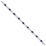 10k White Gold Diamond and Sapphire Bracelet-WBC-BM4489-SA-005-1WA