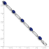 10k White Gold Diamond and Sapphire Bracelet-WBC-BM4489-SA-005-1WA
