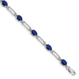 10k White Gold Diamond and Sapphire Bracelet-WBC-BM4489-SA-005-1WA